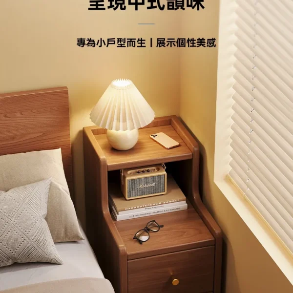 i010001_1768028558 OSLE 歐適樂新中式床頭櫃現代簡約多功能小型超窄床邊櫃子臥室實木床邊收納櫃