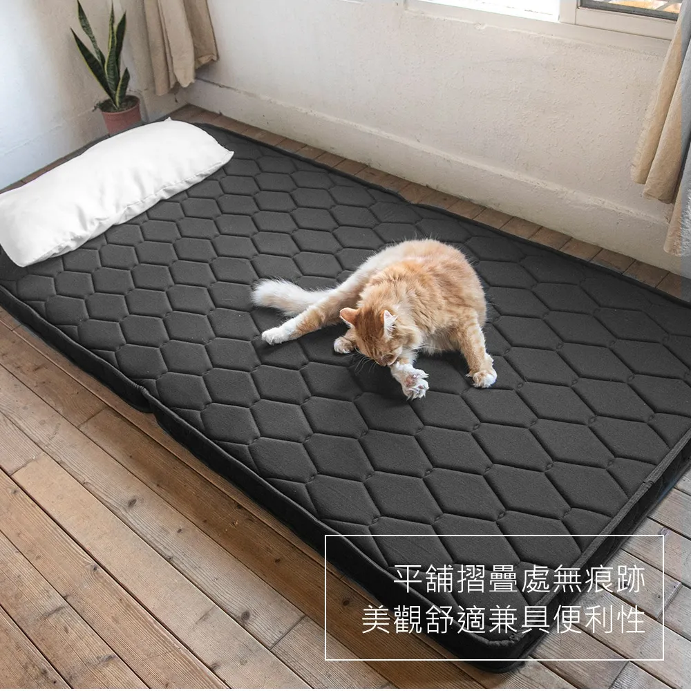 Obis 歐必斯鑽黑系列-ZAK 折折可折疊獨立筒床墊/薄墊[雙人5x6.2尺]