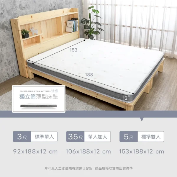 i010015_1732845702 Boden超薄型涼感8cm硬式獨立筒彈簧捲包床墊-5尺雙人